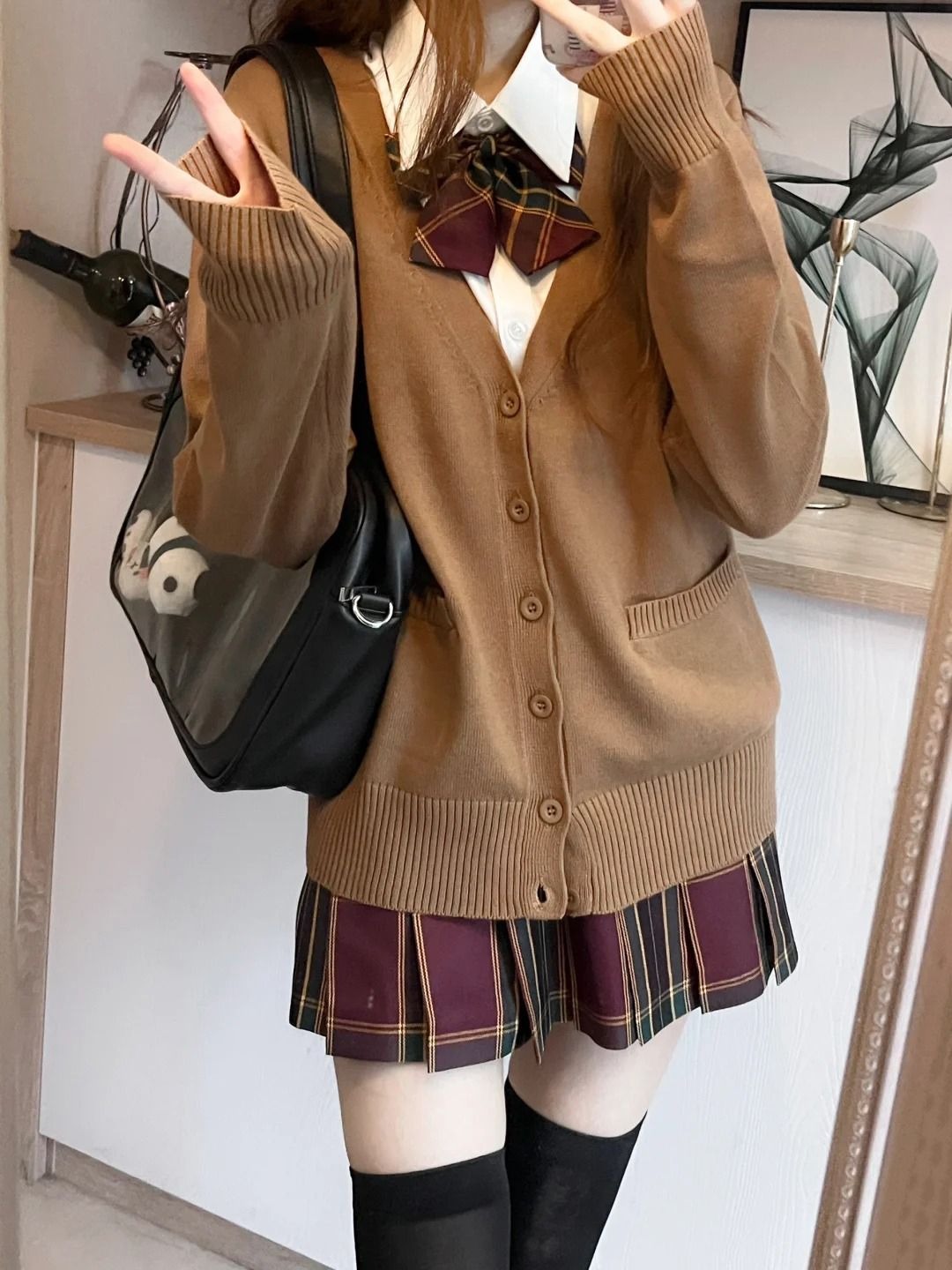 Japanese Snacks - Sweater rajut berwarna polos dengan model