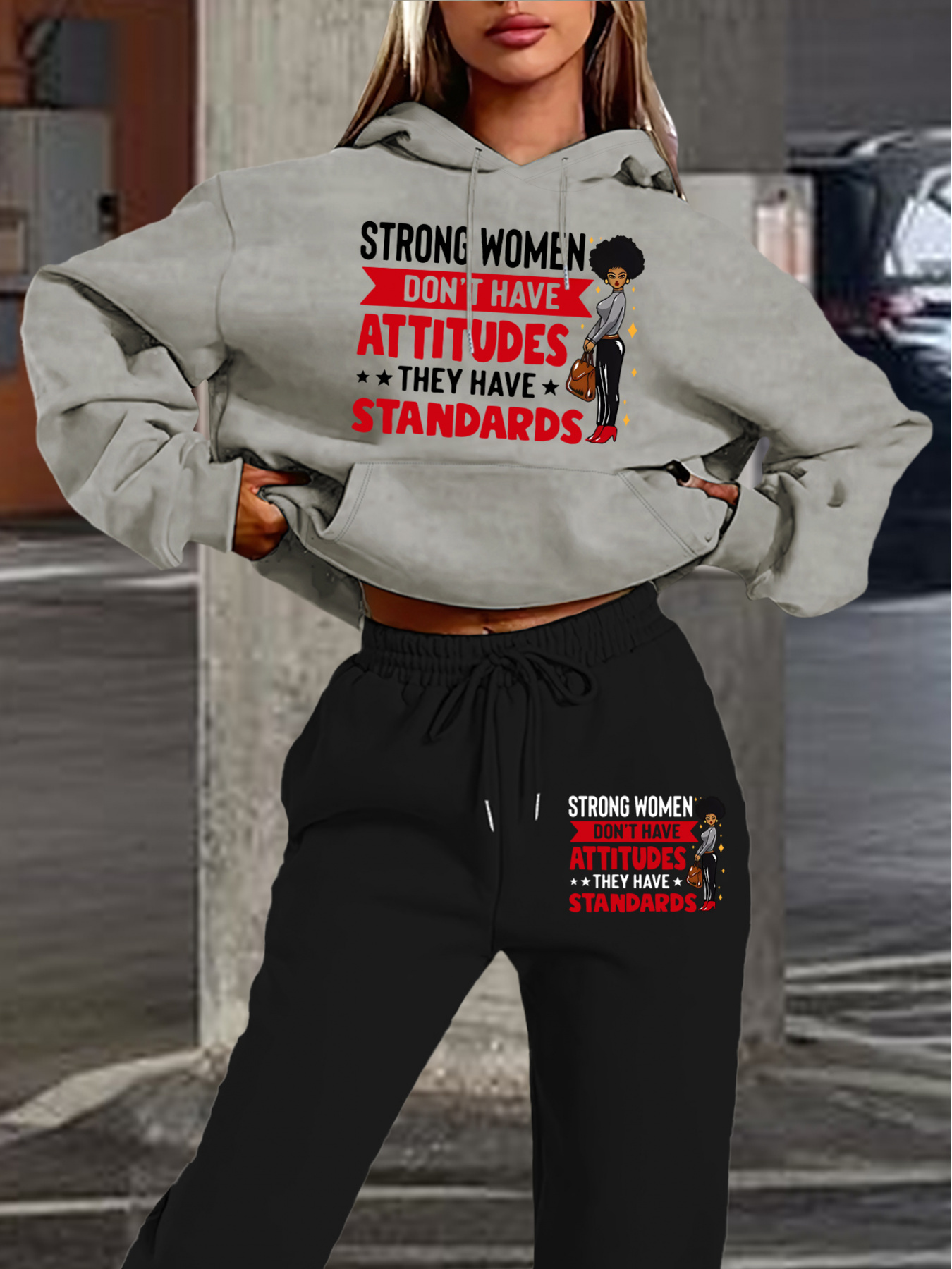 Matcha - Setelan Hoodie dan Celana Panjang Wanita