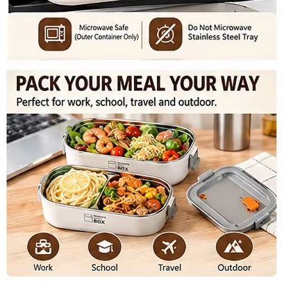Kotak Bekal Baja Tahan Karat 3 - Bento Box ulasan dan harga
