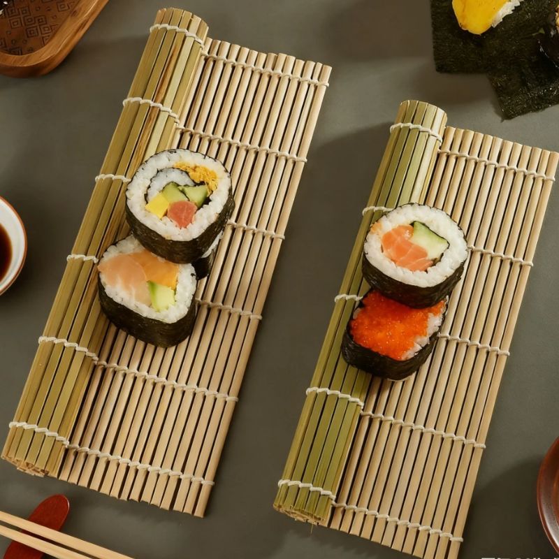 Alas Sushi Bambu Alami Persegi - Sushi Making Kit ulasan dan harga