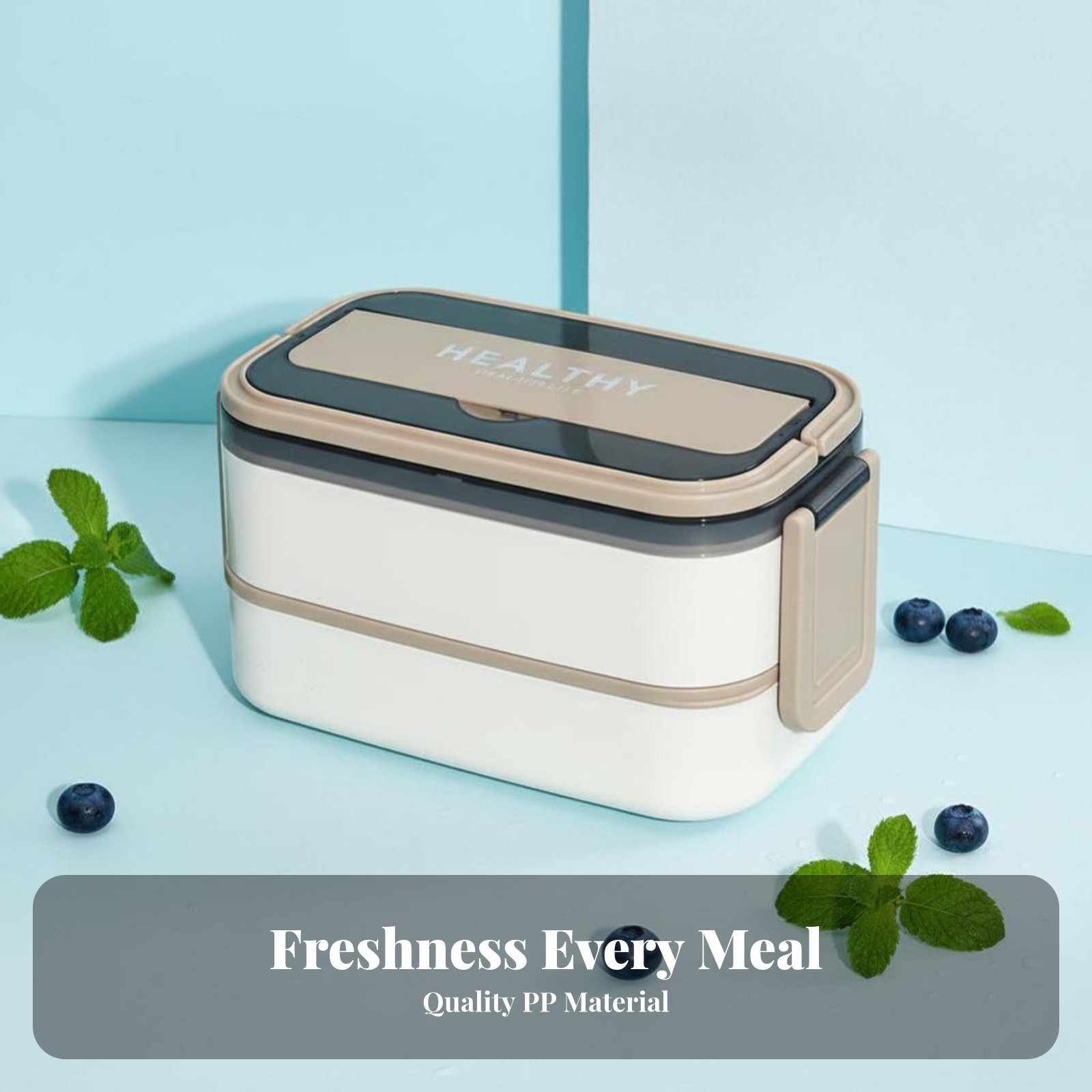 Kotak Bento Plastik, Dua Kompa - Bento Box ulasan dan harga